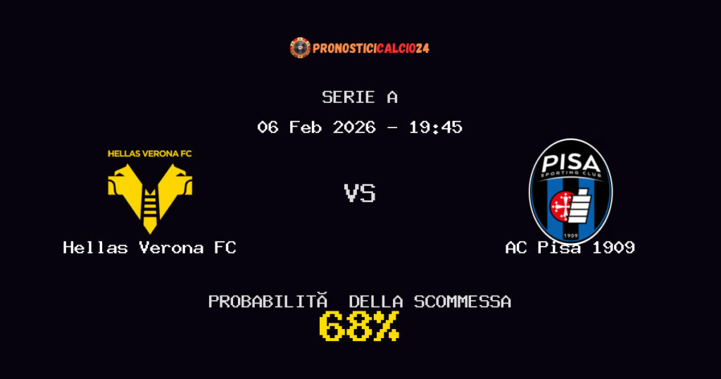 Hellas Verona FC vs AC Pisa 1909 Pronostici - Serie A - IL CONSIGLIO