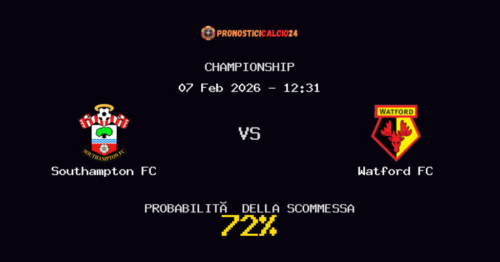 Southampton FC vs Watford FC Pronostici - Championship - IL CONSIGLIO