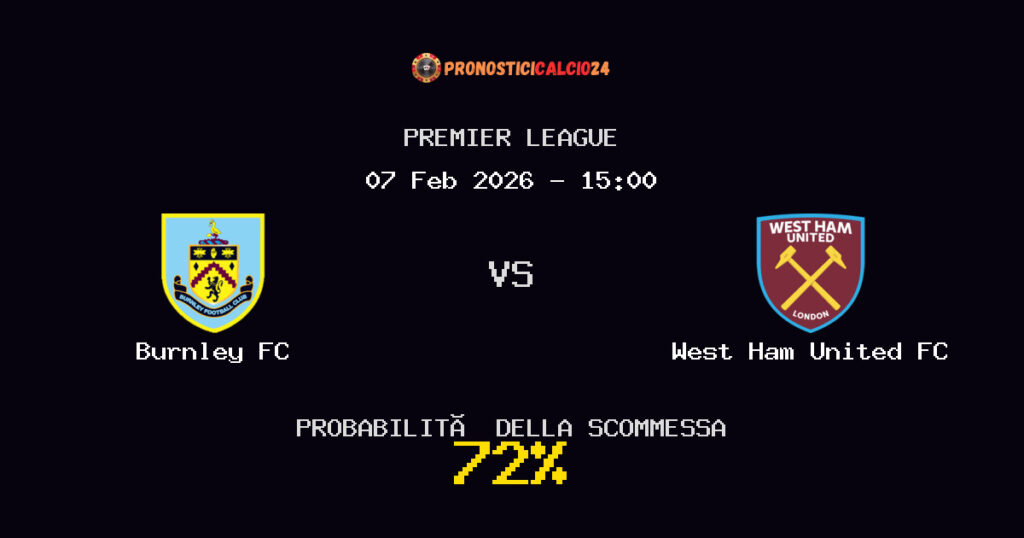 Burnley FC vs West Ham United FC Pronostici - Premier League - IL CONSIGLIO