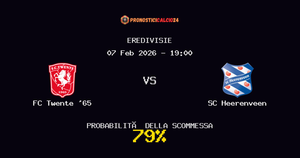 FC Twente '65 vs SC Heerenveen Pronostici - Eredivisie - IL CONSIGLIO