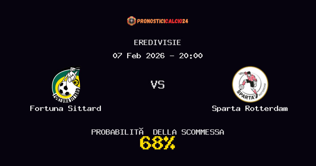 Fortuna Sittard vs Sparta Rotterdam Pronostici - Eredivisie - IL CONSIGLIO