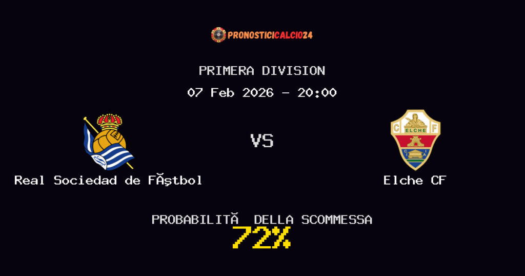 Real Sociedad de Fútbol vs Elche CF Pronostici - Primera Division - IL CONSIGLIO