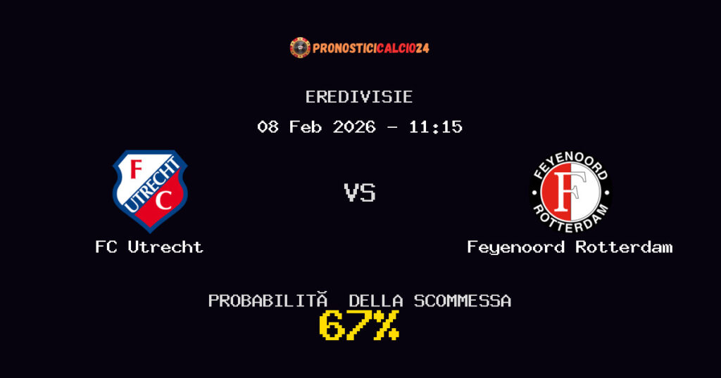 FC Utrecht vs Feyenoord Rotterdam Pronostici - Eredivisie - IL CONSIGLIO