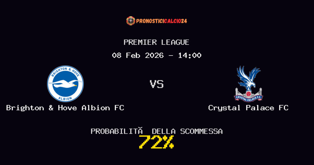 Brighton & Hove Albion FC vs Crystal Palace FC Pronostici - Premier League - IL CONSIGLIO