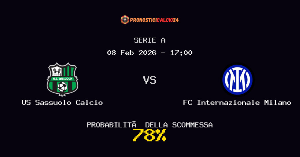 US Sassuolo Calcio vs FC Internazionale Milano Pronostici - Serie A - IL CONSIGLIO