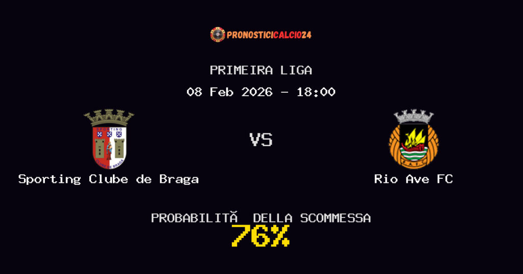 Sporting Clube de Braga vs Rio Ave FC Pronostici - Primeira Liga - IL CONSIGLIO