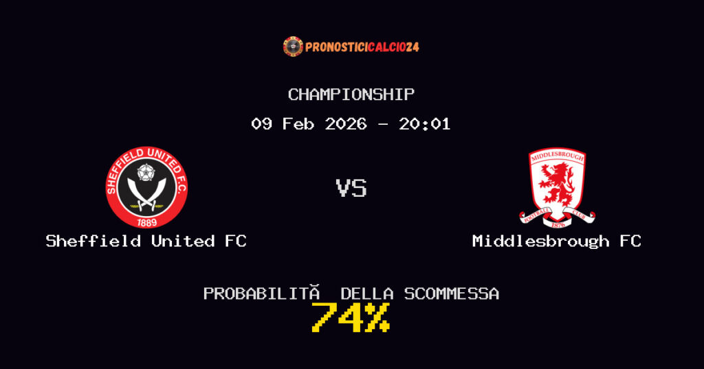 Sheffield United FC vs Middlesbrough FC Pronostici - Championship - IL CONSIGLIO