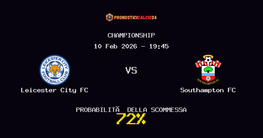 Leicester City FC vs Southampton FC Pronostici - Championship - IL CONSIGLIO