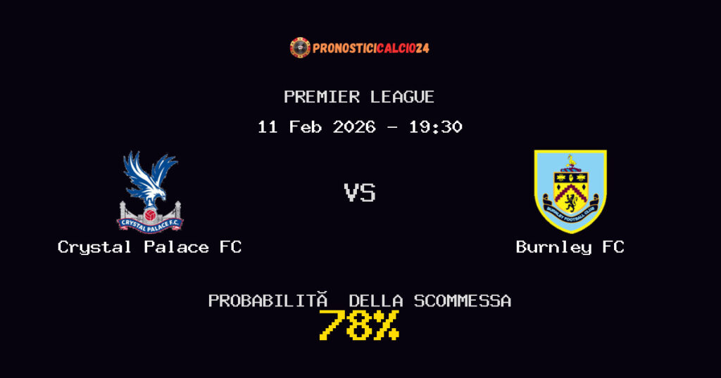 Crystal Palace FC vs Burnley FC Pronostici - Premier League - IL CONSIGLIO