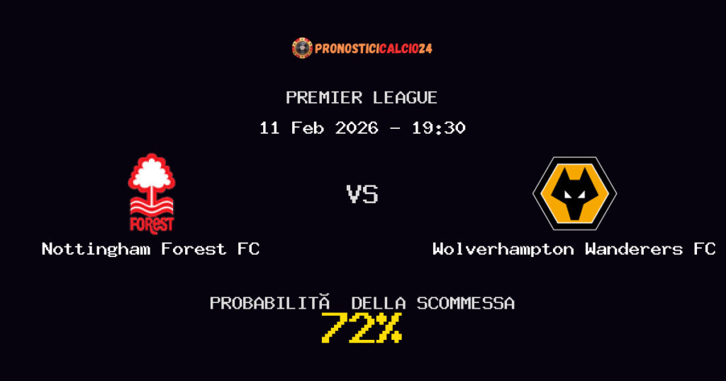 Nottingham Forest FC vs Wolverhampton Wanderers FC Pronostici - Premier League - IL CONSIGLIO