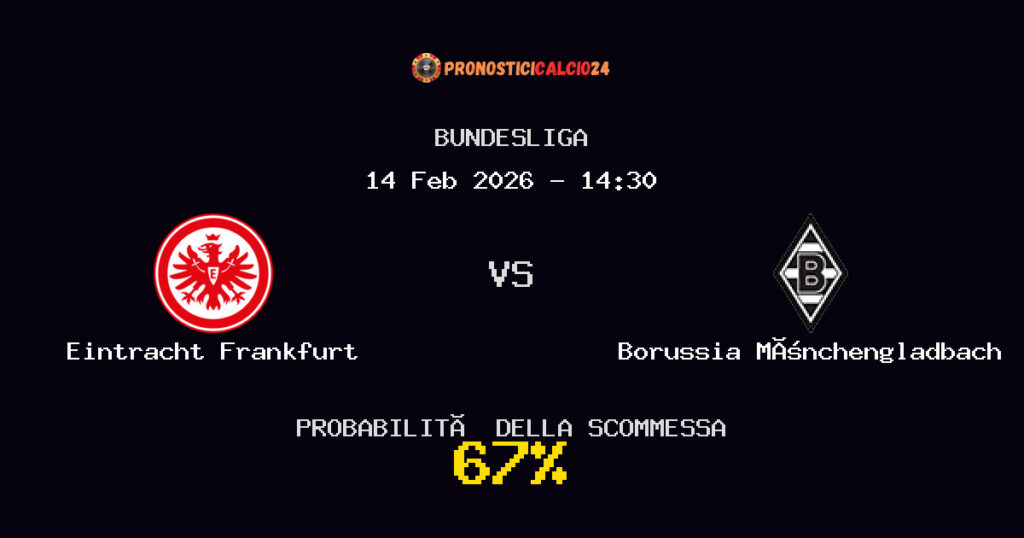 Eintracht Frankfurt vs Borussia Mönchengladbach Pronostici - Bundesliga - IL CONSIGLIO