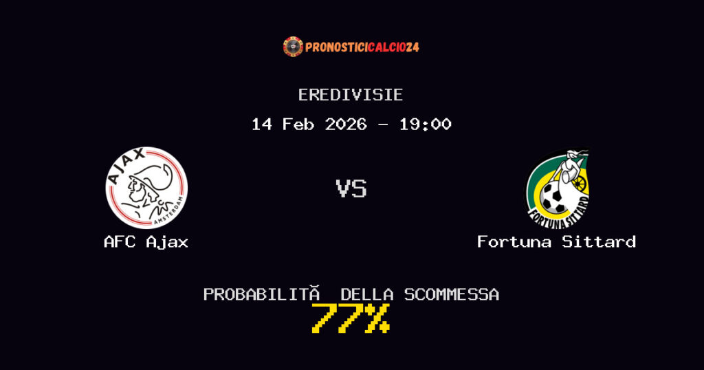AFC Ajax vs Fortuna Sittard Pronostici - Eredivisie - IL CONSIGLIO