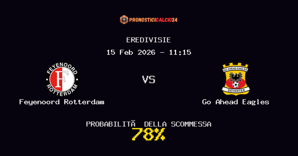 Feyenoord Rotterdam vs Go Ahead Eagles Pronostici - Eredivisie - IL CONSIGLIO