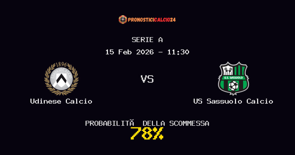 Udinese Calcio vs US Sassuolo Calcio Pronostici - Serie A - IL CONSIGLIO