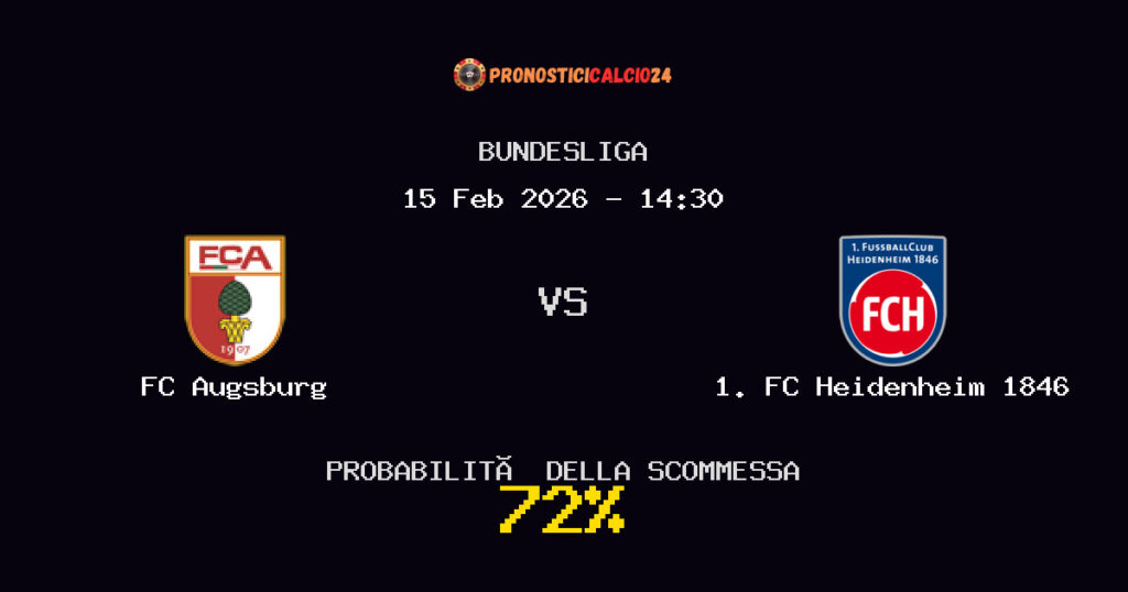 FC Augsburg vs 1. FC Heidenheim 1846 Pronostici - Bundesliga - IL CONSIGLIO