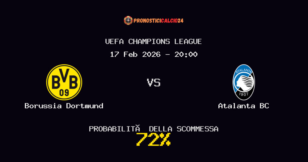 Borussia Dortmund vs Atalanta BC Pronostici - UEFA Champions League - IL CONSIGLIO