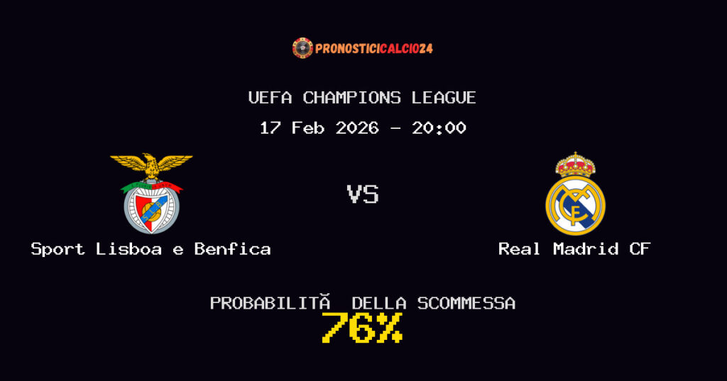 Sport Lisboa e Benfica vs Real Madrid CF Pronostici - UEFA Champions League - IL CONSIGLIO