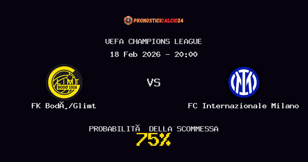 FK Bodø/Glimt vs FC Internazionale Milano Pronostici - UEFA Champions League - IL CONSIGLIO