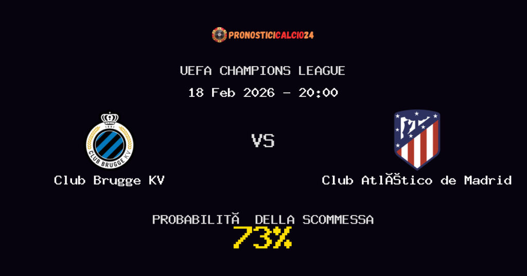 Club Brugge KV vs Club Atlético de Madrid Pronostici - UEFA Champions League - IL CONSIGLIO
