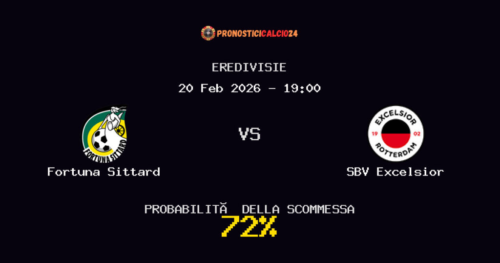 Fortuna Sittard vs SBV Excelsior Pronostici - Eredivisie - IL CONSIGLIO