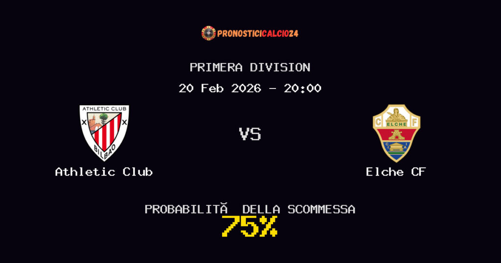 Athletic Club vs Elche CF Pronostici - Primera Division - IL CONSIGLIO