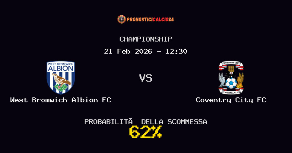 West Bromwich Albion FC vs Coventry City FC Pronostici - Championship - IL CONSIGLIO