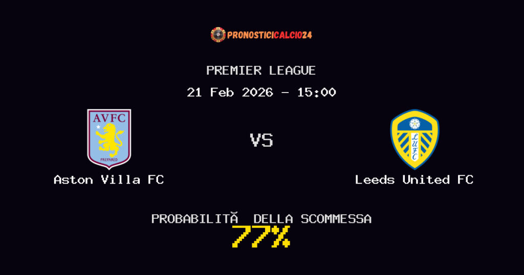 Aston Villa FC vs Leeds United FC Pronostici - Premier League - IL CONSIGLIO