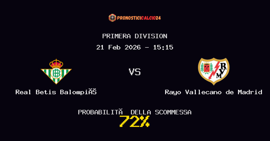 Real Betis Balompié vs Rayo Vallecano de Madrid Pronostici - Primera Division - IL CONSIGLIO
