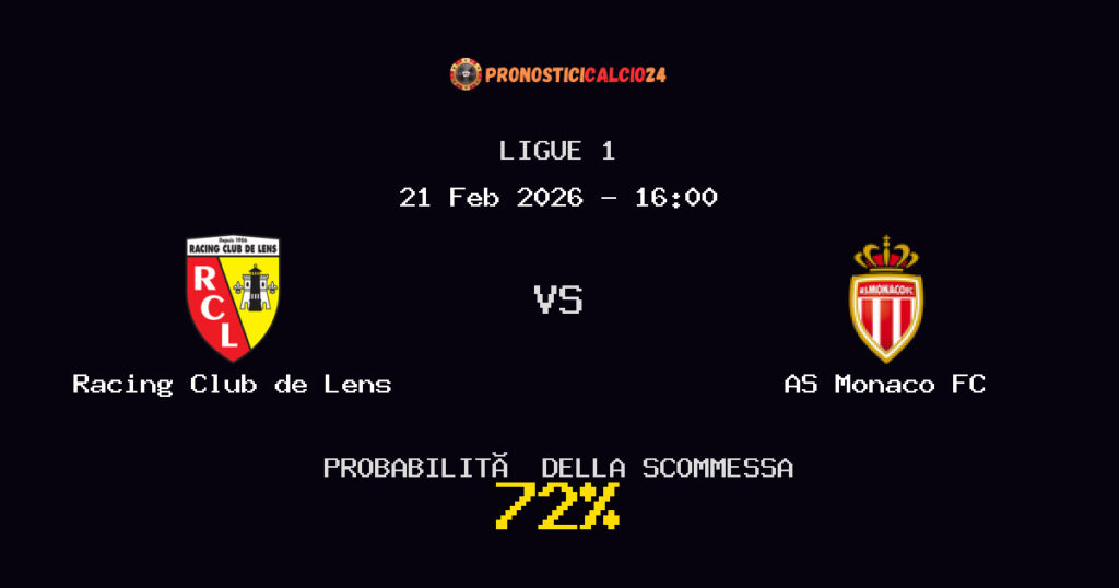 Racing Club de Lens vs AS Monaco FC Pronostici - Ligue 1 - IL CONSIGLIO