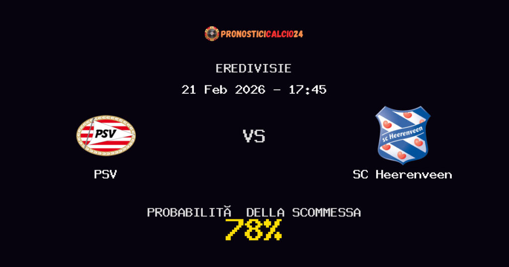 PSV vs SC Heerenveen Pronostici - Eredivisie - IL CONSIGLIO