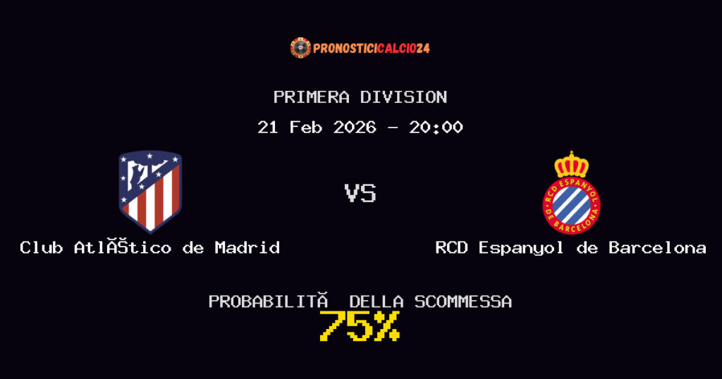 Club Atlético de Madrid vs RCD Espanyol de Barcelona Pronostici - Primera Division - IL CONSIGLIO