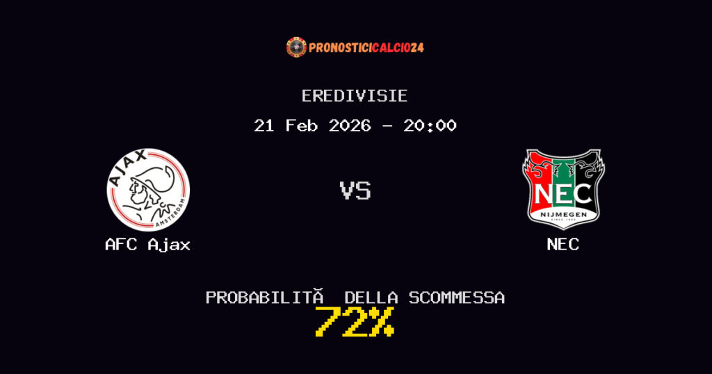 AFC Ajax vs NEC Pronostici - Eredivisie - IL CONSIGLIO