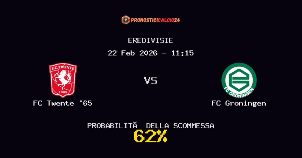 FC Twente '65 vs FC Groningen Pronostici - Eredivisie - IL CONSIGLIO