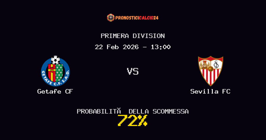 Getafe CF vs Sevilla FC Pronostici - Primera Division - IL CONSIGLIO