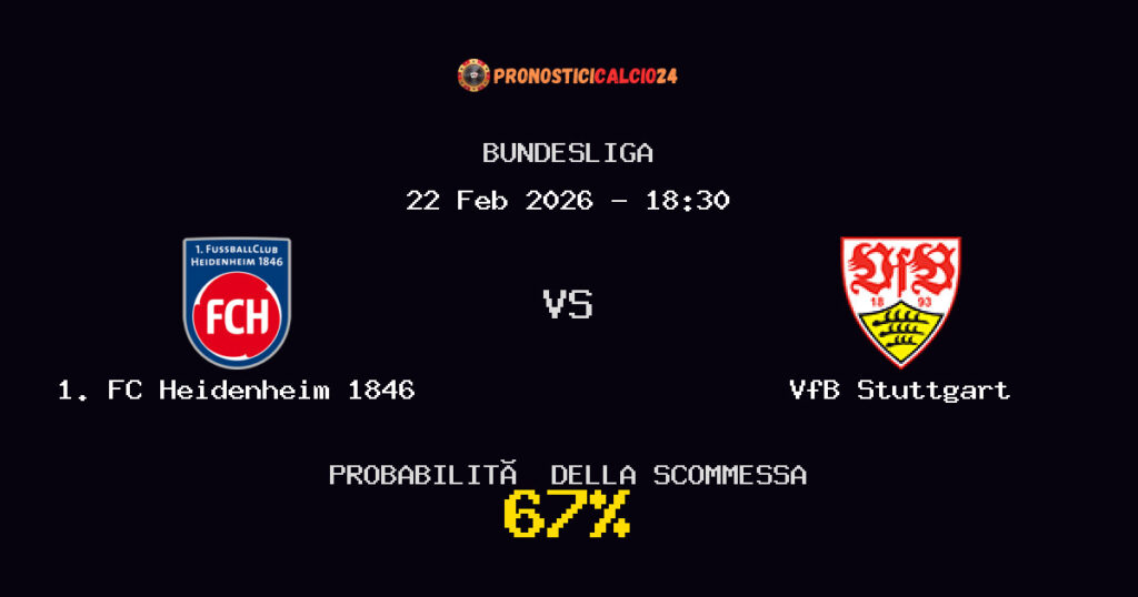 1. FC Heidenheim 1846 vs VfB Stuttgart Pronostici - Bundesliga - IL CONSIGLIO
