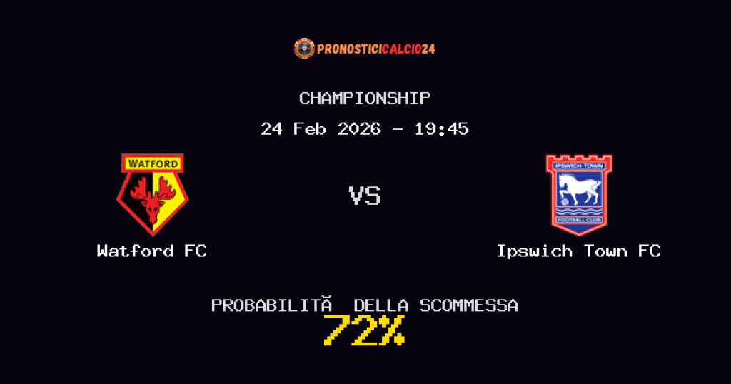 Watford FC vs Ipswich Town FC Pronostici - Championship - IL CONSIGLIO