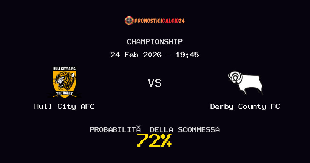 Hull City AFC vs Derby County FC Pronostici - Championship - IL CONSIGLIO