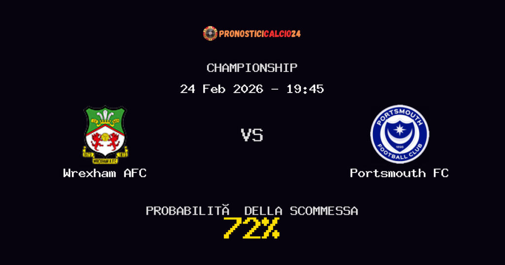 Wrexham AFC vs Portsmouth FC Pronostici - Championship - IL CONSIGLIO