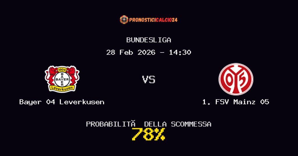 Bayer 04 Leverkusen vs 1. FSV Mainz 05 Pronostici - Bundesliga - IL CONSIGLIO
