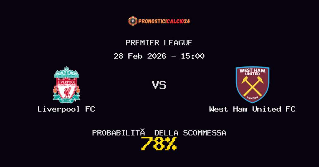 Liverpool FC vs West Ham United FC Pronostici - Premier League - IL CONSIGLIO