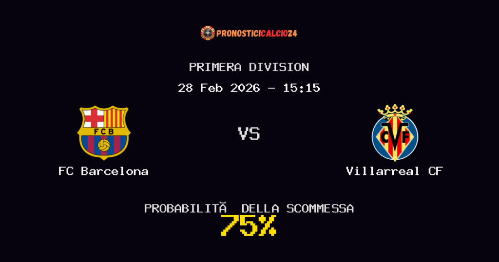 FC Barcelona vs Villarreal CF Pronostici - Primera Division - IL CONSIGLIO