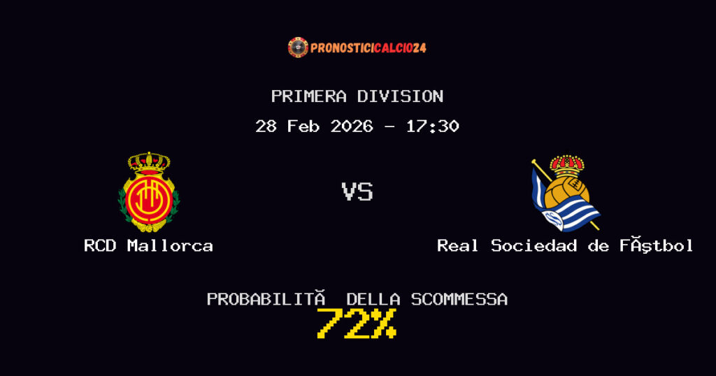 RCD Mallorca vs Real Sociedad de Fútbol Pronostici - Primera Division - IL CONSIGLIO