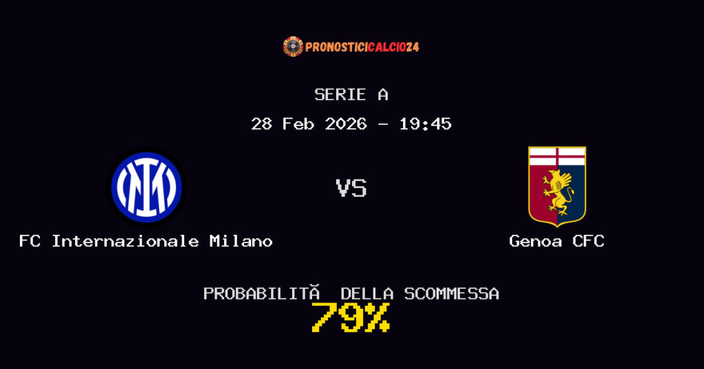 FC Internazionale Milano vs Genoa CFC Pronostici - Serie A - IL CONSIGLIO
