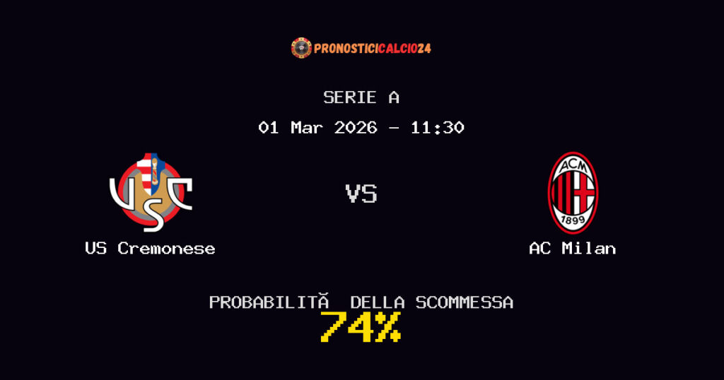 US Cremonese vs AC Milan Pronostici - Serie A - IL CONSIGLIO