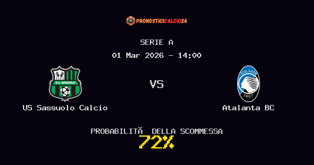 US Sassuolo Calcio vs Atalanta BC Pronostici - Serie A - IL CONSIGLIO