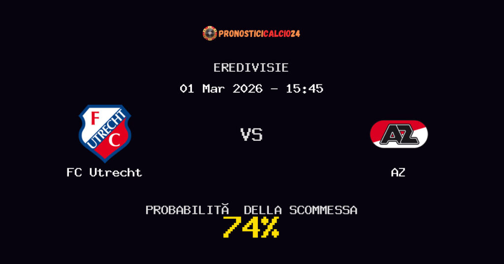 FC Utrecht vs AZ Pronostici - Eredivisie - IL CONSIGLIO