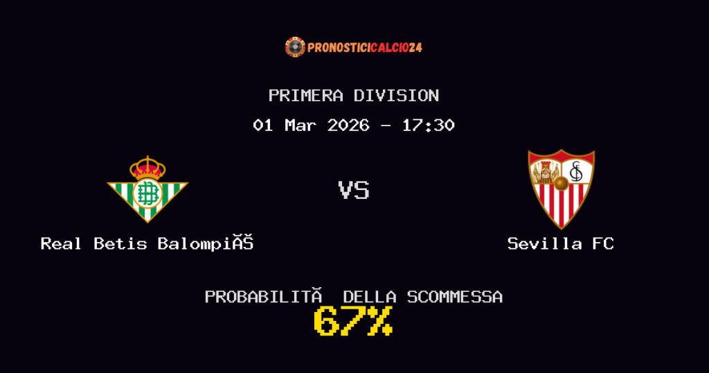 Real Betis Balompié vs Sevilla FC Pronostici - Primera Division - IL CONSIGLIO
