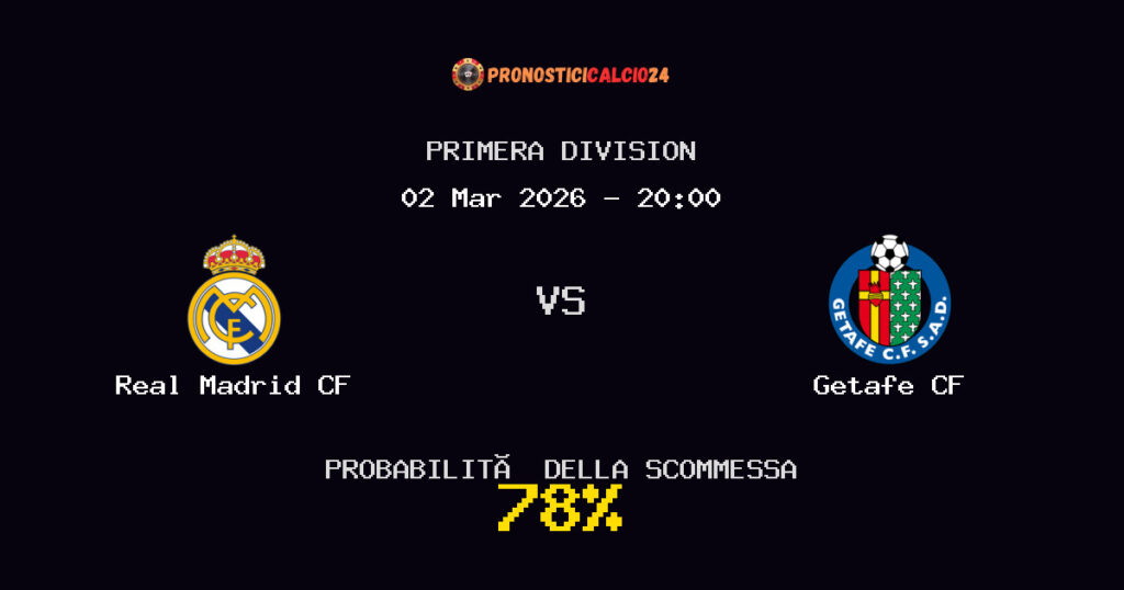 Real Madrid CF vs Getafe CF Pronostici - Primera Division - IL CONSIGLIO