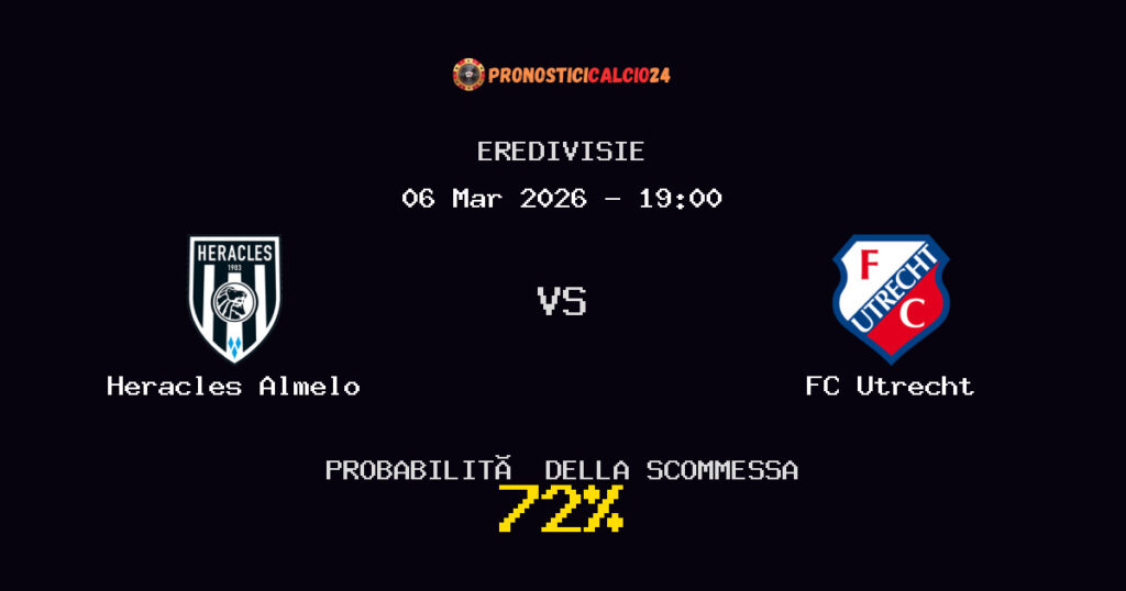 Heracles Almelo vs FC Utrecht Pronostici - Eredivisie - IL CONSIGLIO