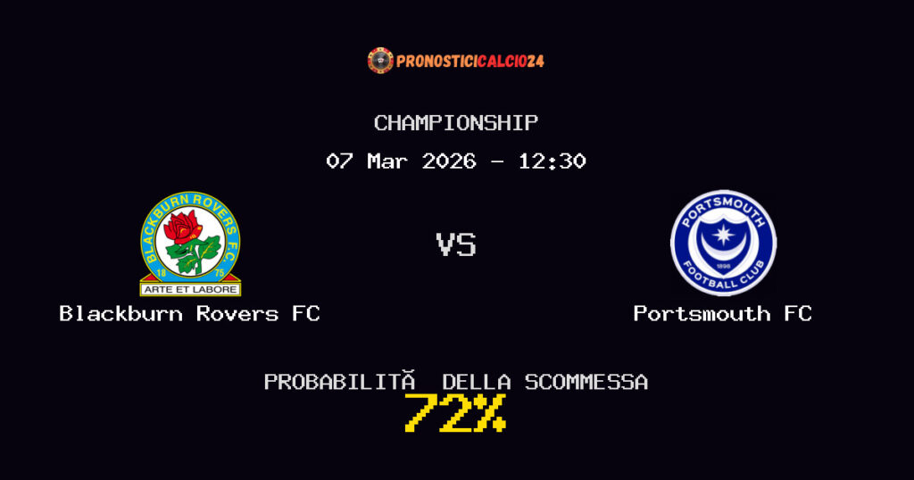 Blackburn Rovers FC vs Portsmouth FC Pronostici - Championship - IL CONSIGLIO